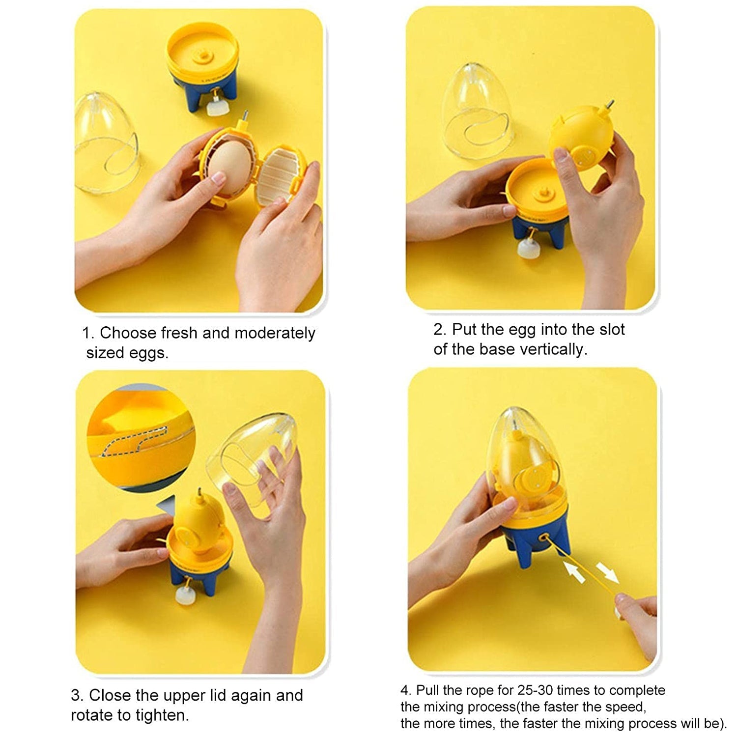 Manual Golden Egg Puller Scrambler Household White Yolk Mixer Kitchen Tool Mix Manual Scrambler Convenient Without Breaking Eggs. - infinityexculsivestore.com