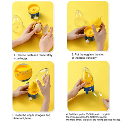 Manual Golden Egg Puller Scrambler Household White Yolk Mixer Kitchen Tool Mix Manual Scrambler Convenient Without Breaking Eggs. - infinityexculsivestore.com