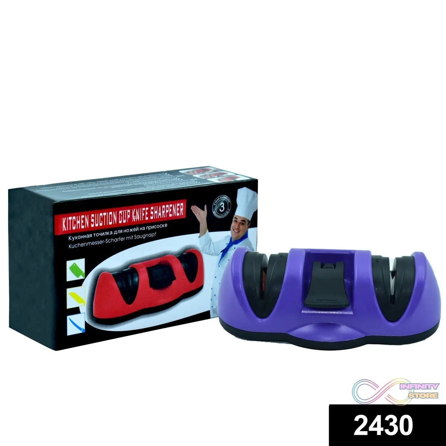 Manual Knife Sharpener 2 Stage Sharpening Tool for Ceramic Knife and Steel Knives - infinityexculsivestore.com