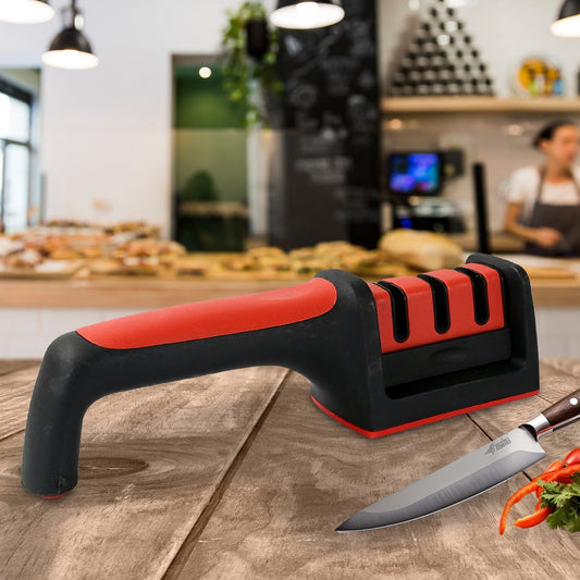 Manual Knife Sharpener 3 Stage Sharpening Tool for Ceramic Knife and Steel Knives (1 Pc) - infinityexculsivestore.com