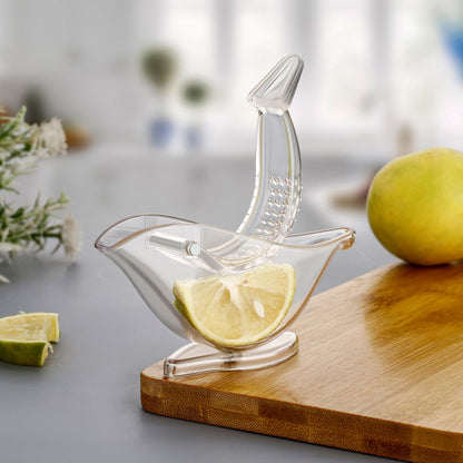 Manual Lemon Slice Squeezer - Portable Transparent Fruit Juicer, Bird - Shaped Hand Juicer for Orange, Lemon & Lime (Color Box) - infinityexculsivestore.com