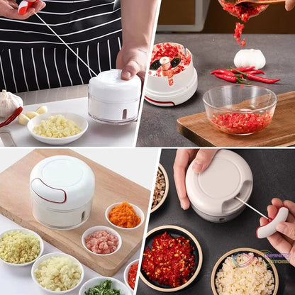 Manual Mini Food Processor Vegetable Chopper Hand Pull String Onion Chopper (1 Pc) - infinityexculsivestore.com