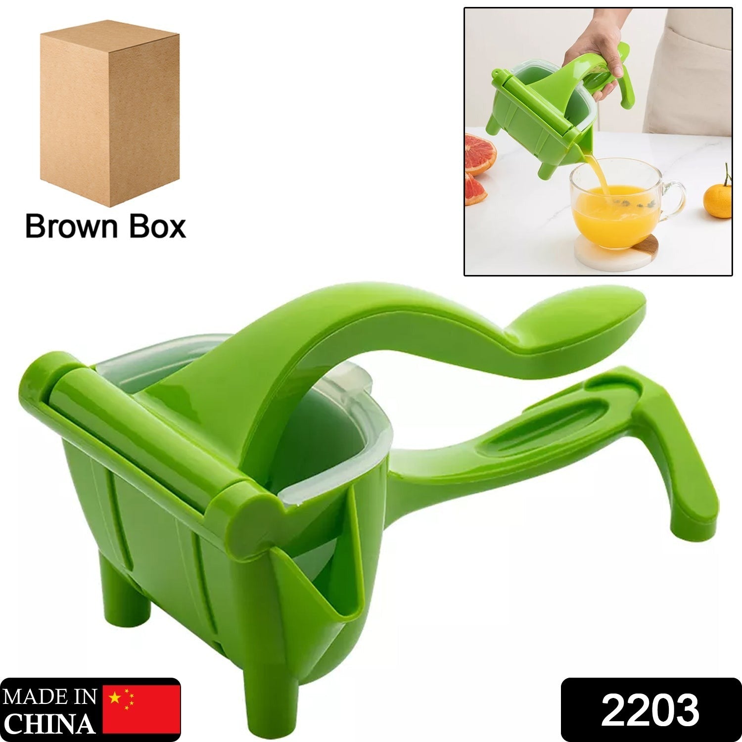 Manual Plastic Fruit Juicer, Hand Press Lemon Squeezer Hand Juicer Citrus Press Juicer Fruit Extractor Tool for Orange, Limes, Lemon ( Brown Box ) - infinityexculsivestore.com