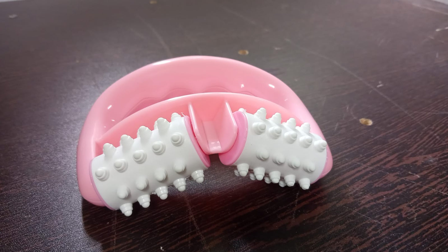 Manual Round Handle Plastic 2 Rollers Massage Roller Cellulite Roller for Legs, Arms, Back, Muscle Pain Relief and Muscle Relaxation - infinityexculsivestore.com