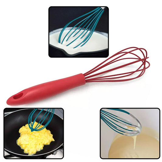 Manual Whisk Mixer Silicone Whisk, Cream Whisk, Flour Mixer, Rotary Egg Mixer, Kitchen Baking Tool. - infinityexculsivestore.com