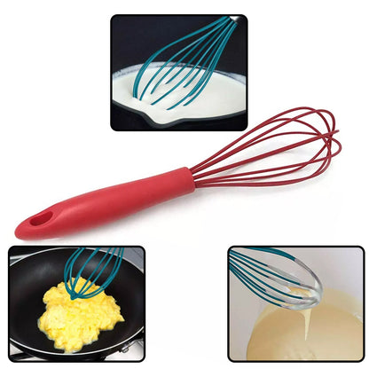Manual Whisk Mixer Silicone Whisk, Cream Whisk, Flour Mixer, Rotary Egg Mixer, Kitchen Baking Tool. - infinityexculsivestore.com