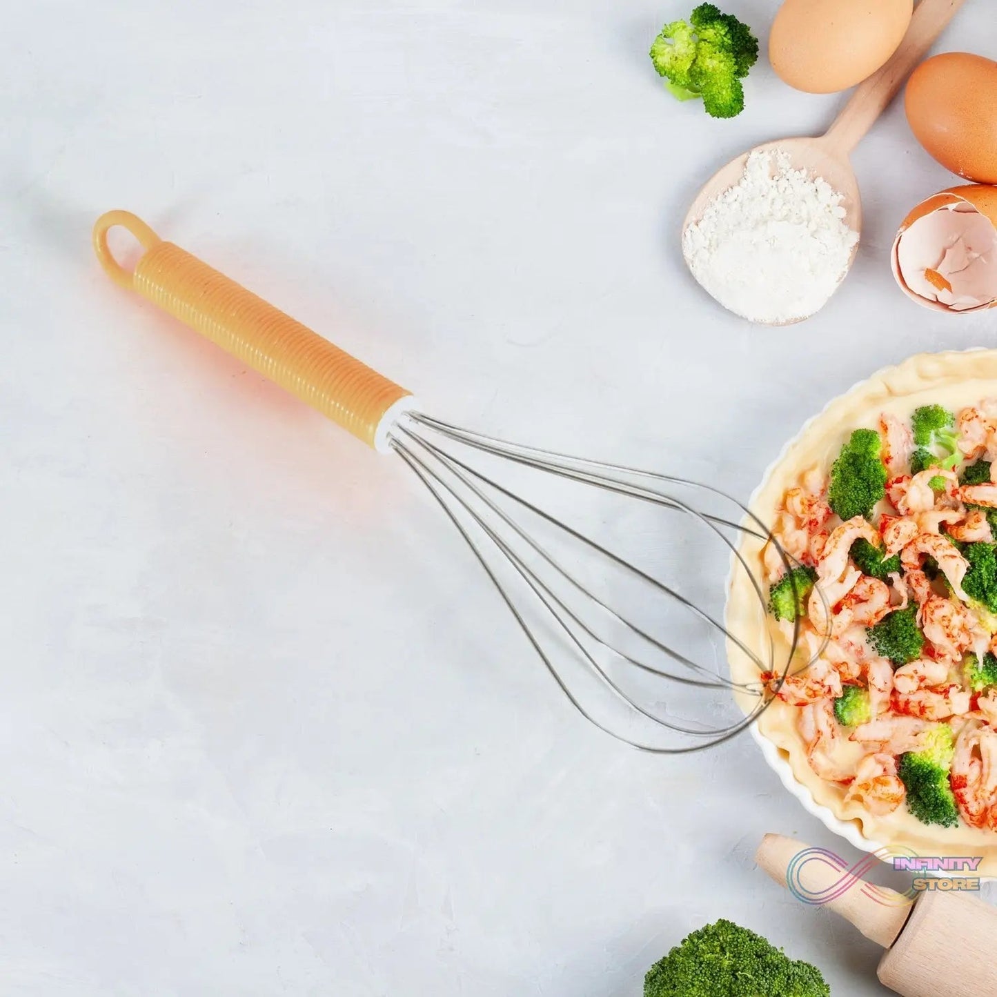 Manual Whisk Mixer Stainless Steel Whisk, Cream Whisk, Flour Mixer, Rotary Egg Mixer, Kitchen Baking Tool (16 Cm) - infinityexculsivestore.com