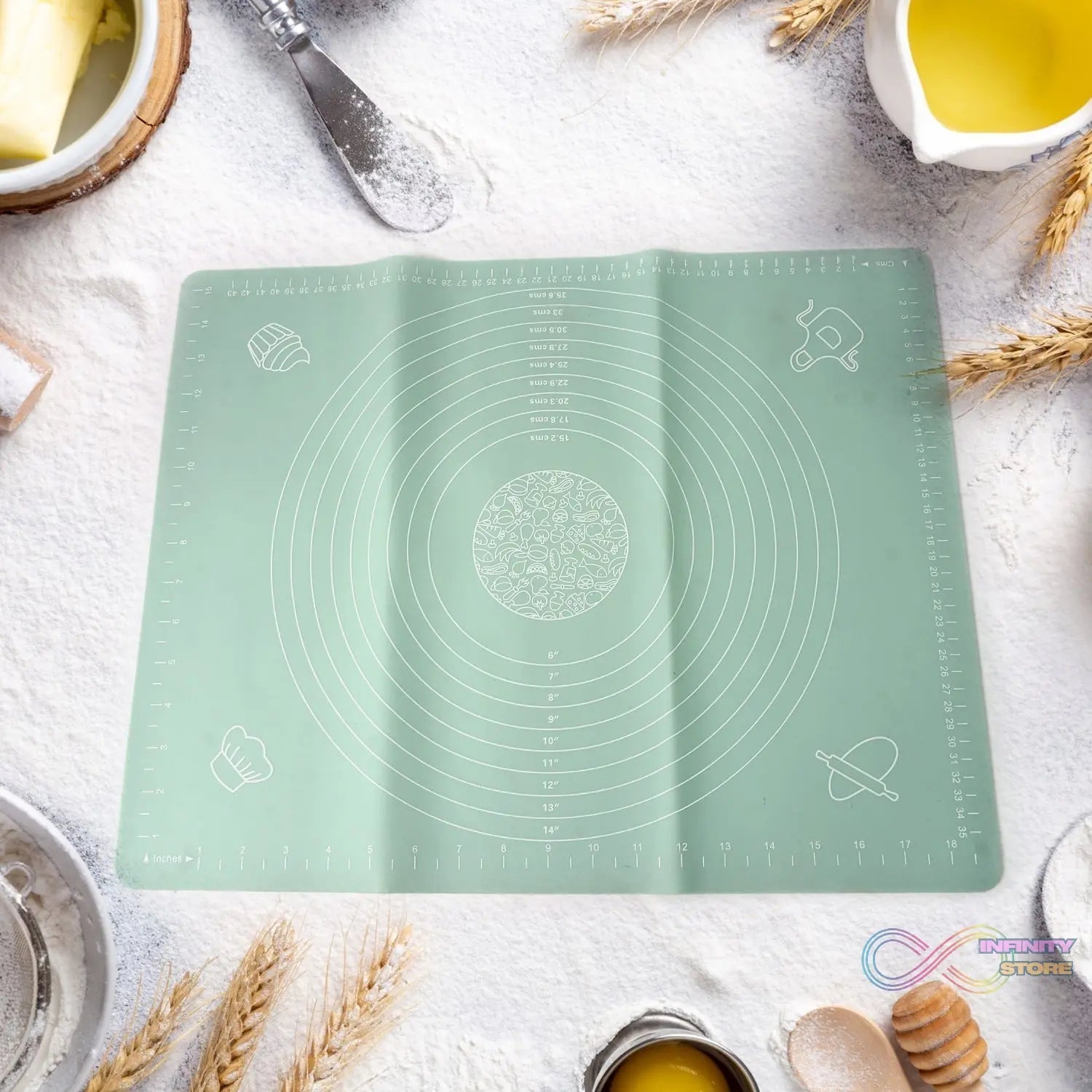 Mat, Rolling Baking Mat with Measurements (50×40 Cm) - infinityexculsivestore.com