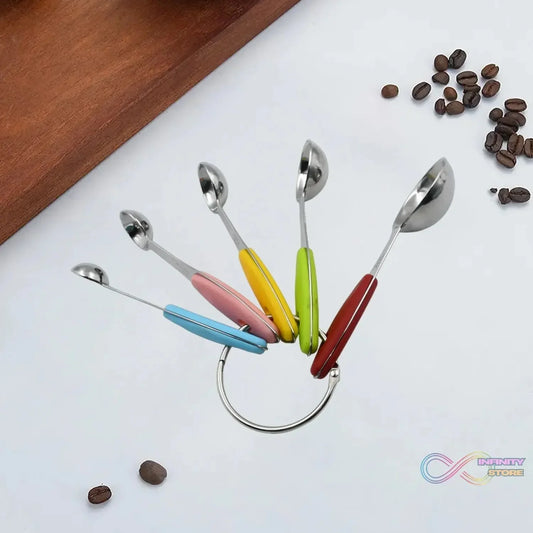Measuring Cups and Spoons Stackable Set with Silicone Handle(5 Pc Set) - infinityexculsivestore.com