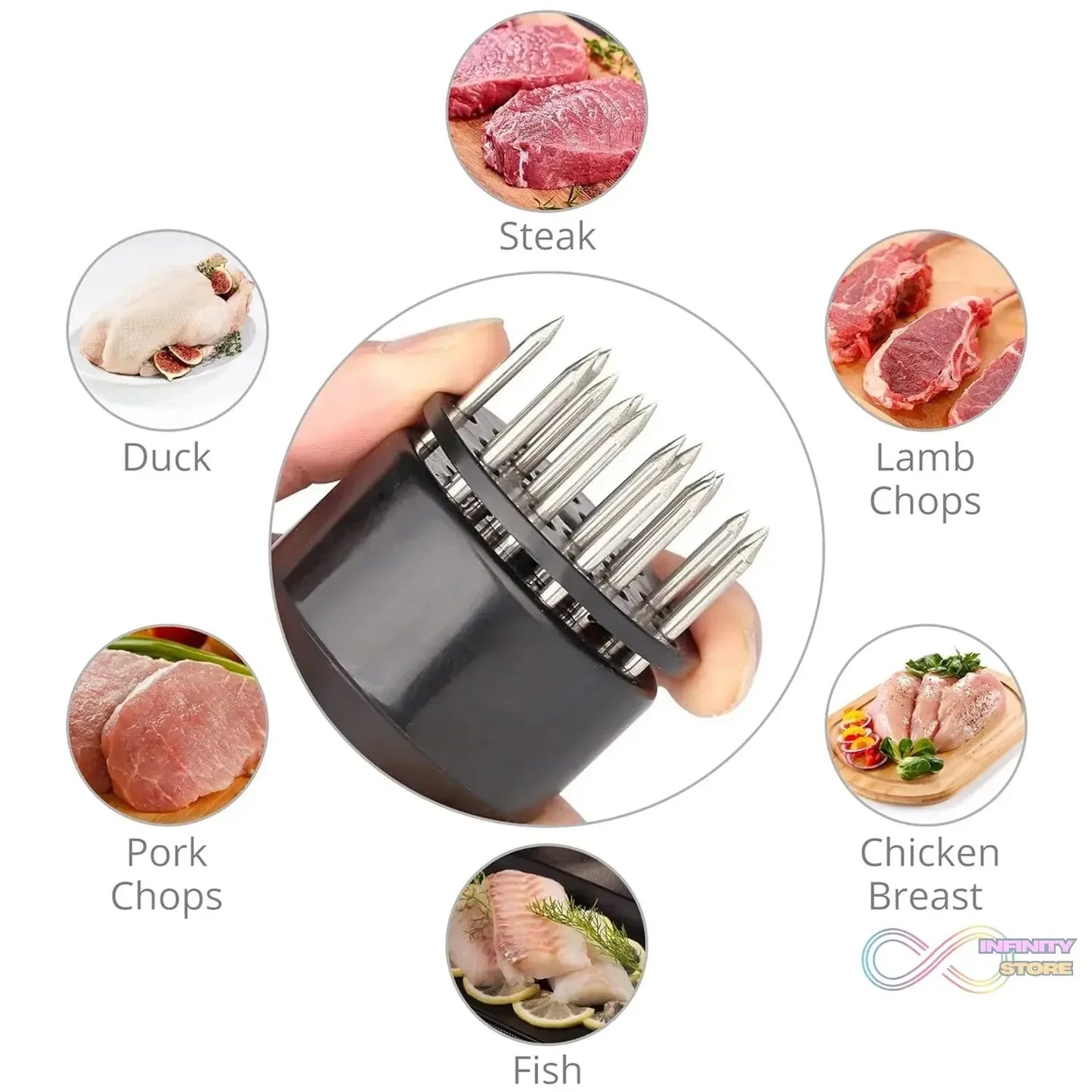 Meat Tenderizer Tool Stainless Steel Needle (1 Pc) - infinityexculsivestore.com