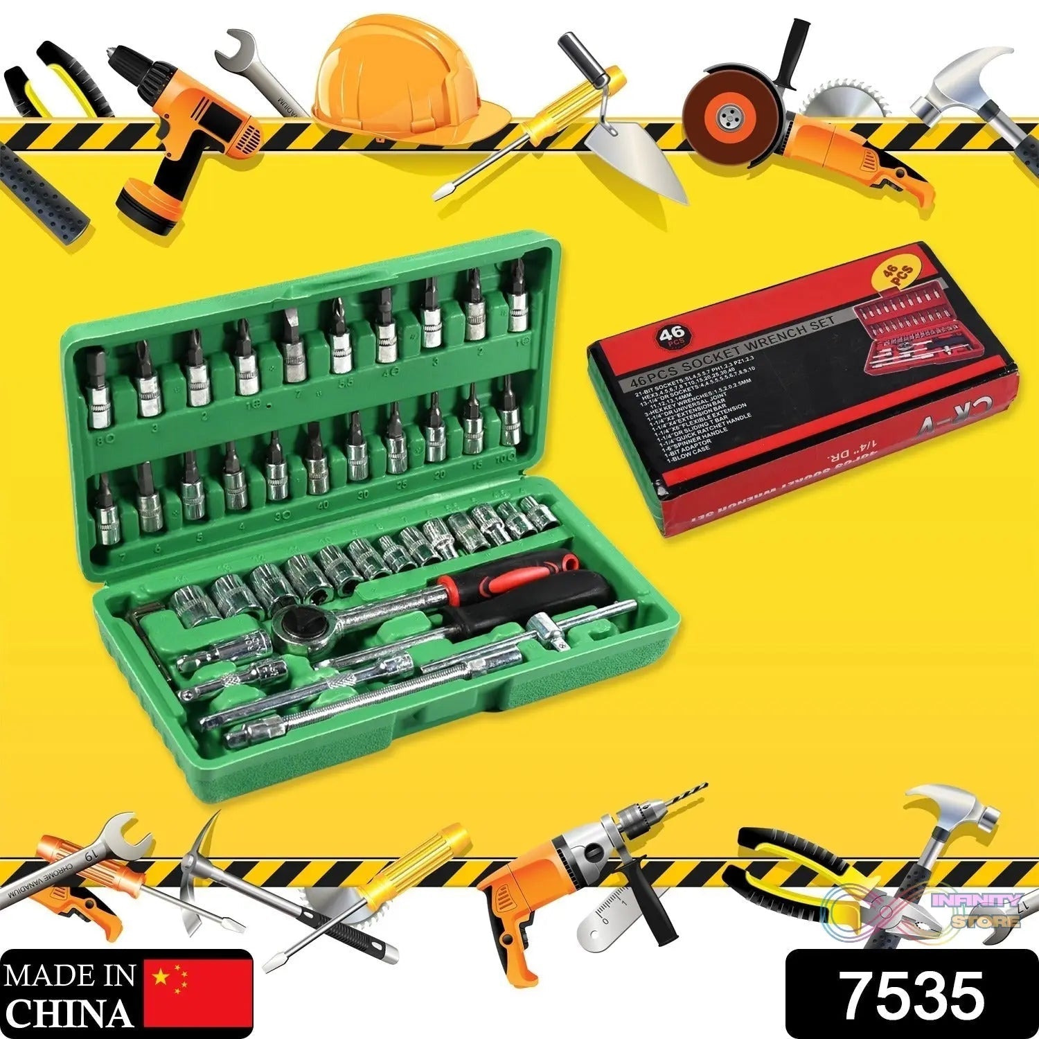 Mechanic 46pc Tool Kit Set High Quality Tool Kit - infinityexculsivestore.com