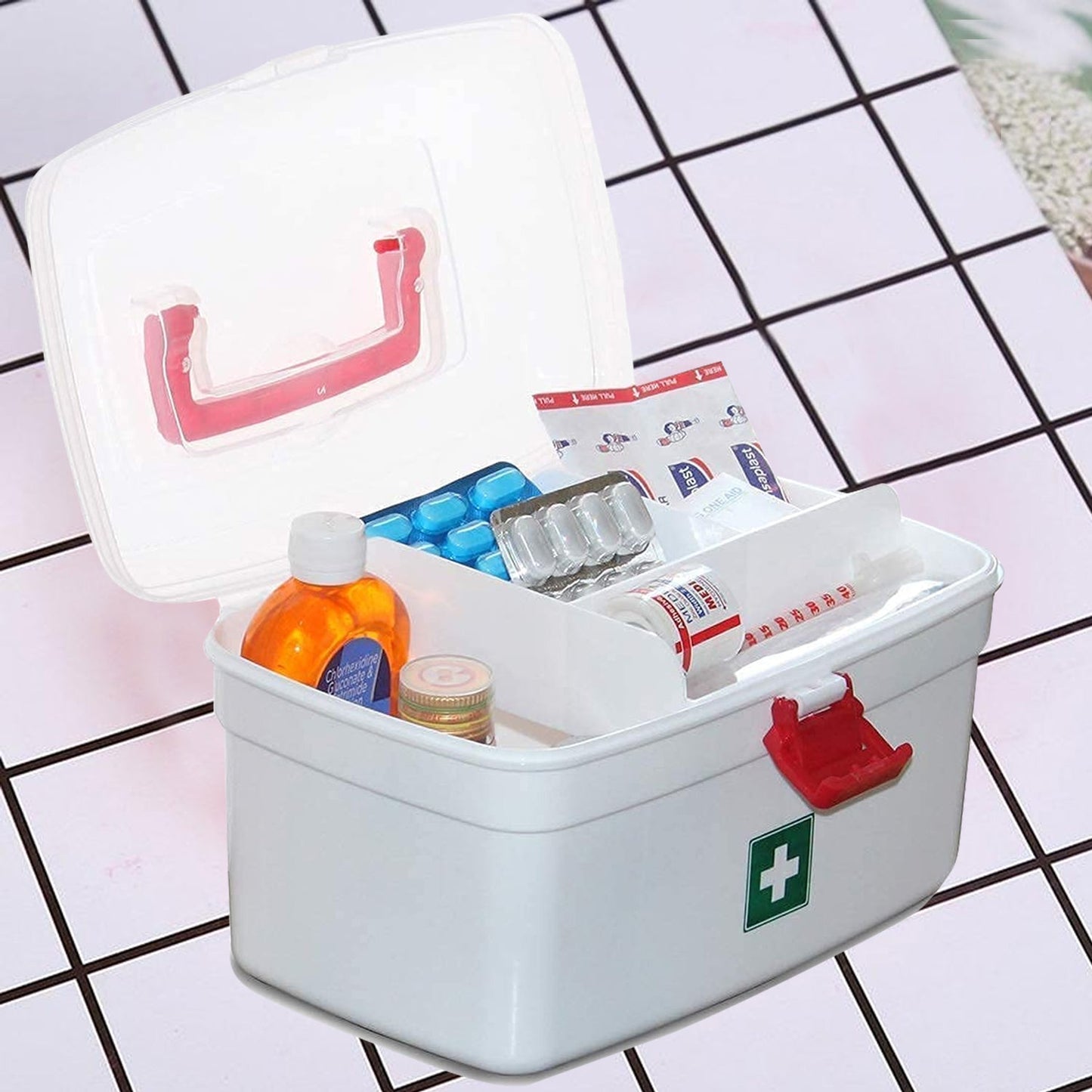 Medical Storage Box with Detachable Tray & Handle - infinityexculsivestore.com