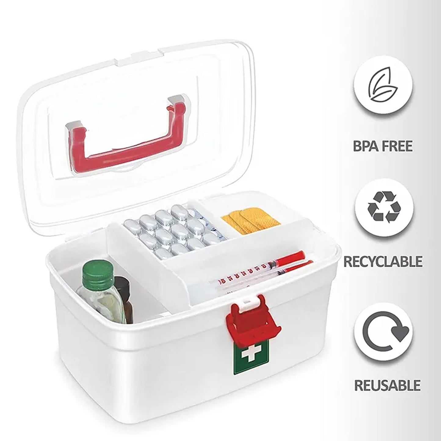 Medical Storage Box with Detachable Tray & Handle - infinityexculsivestore.com