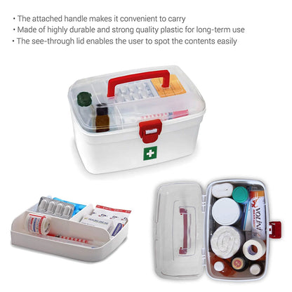 Medical Storage Box with Detachable Tray & Handle - infinityexculsivestore.com