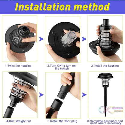 Medium Garden Solar Powered LED Mosquito Trap / Bug Zapper (1 Pc) - infinityexculsivestore.com