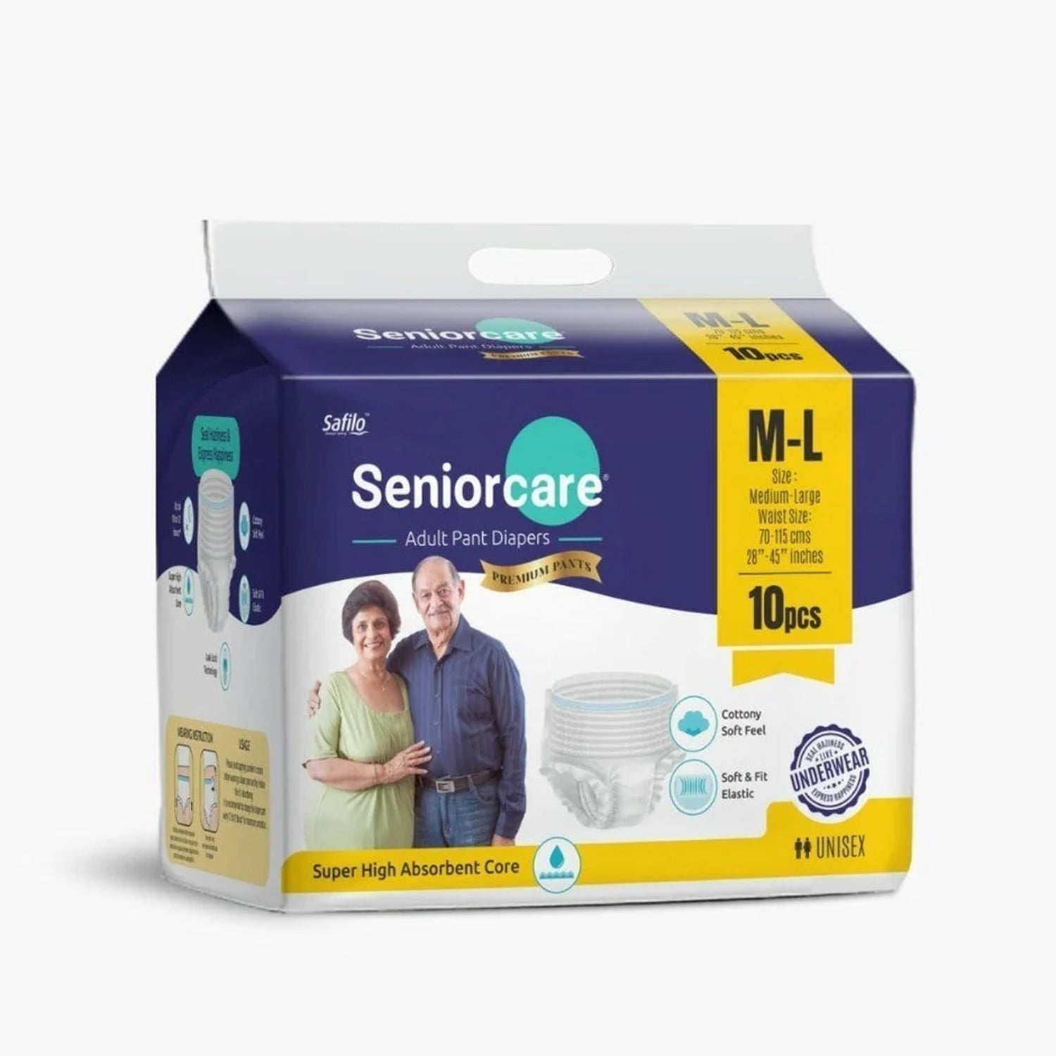 Medium - Large Senior care Adult Pull Up Diaper Pants (Waist Size (70 - 115 Cm | 28 - 45 Inch) Adult Diapers (Medium - Large M - L10Pc) - infinityexculsivestore.com