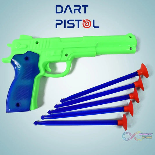Medium Size Plastic 1 Gun with 5 Soft Suction Dart Bullets (1 Set) - infinityexculsivestore.com