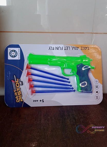 Medium Size Plastic 1 Gun with 5 Soft Suction Dart Bullets (1 Set) - infinityexculsivestore.com