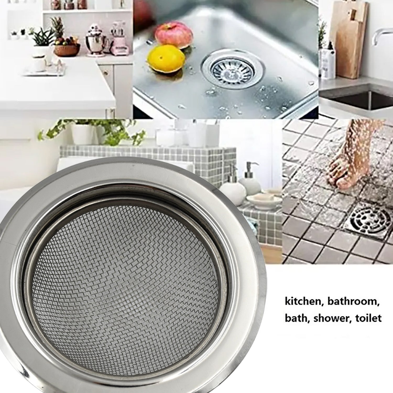 Medium Size Stainless Steel Sink Strainer Kitchen Drain Basin Filter Stopper Drainer - infinityexculsivestore.com