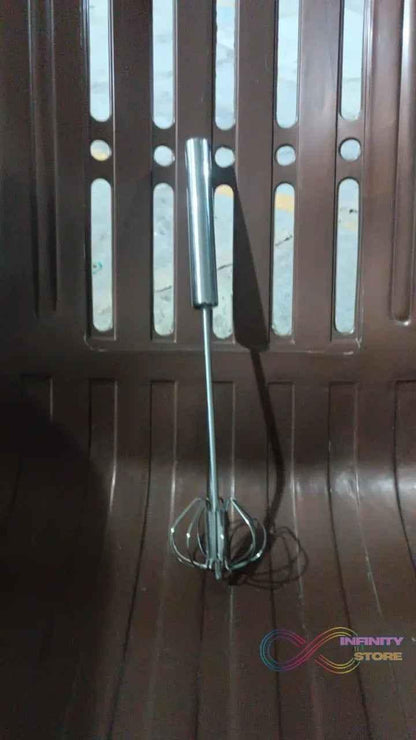 Medium Stainless Steel Egg Whisk, Hand Push Rotary Whisk Blender (1 Pc / 30 Cm) - infinityexculsivestore.com