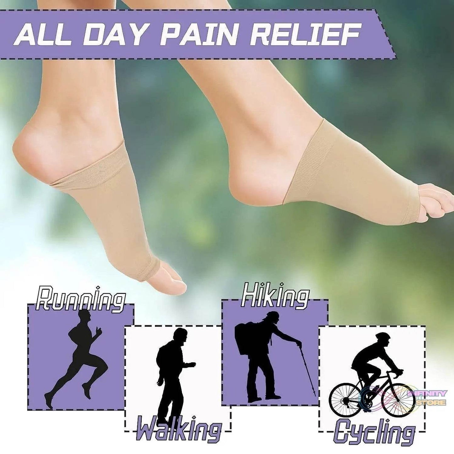 Foot Arch Support for Men & Women | Medial Arch Support for Flat Feet Correction Sleeve with Cushion | Plantar Fasciitis Leg Foot Pain Relief Product | Foot Care for Orthopedic Shoes Slippers, (1 Pair) - infinityexculsivestore.com