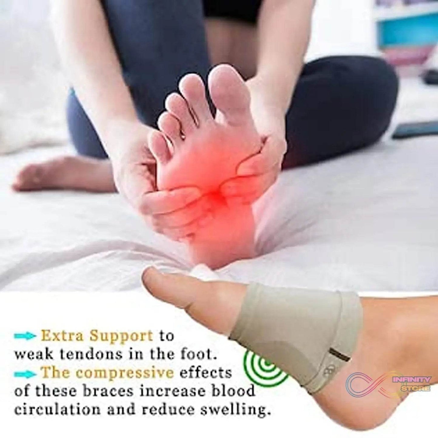Foot Arch Support for Men & Women | Medial Arch Support for Flat Feet Correction Sleeve with Cushion | Plantar Fasciitis Leg Foot Pain Relief Product | Foot Care for Orthopedic Shoes Slippers, (1 Pair) - infinityexculsivestore.com