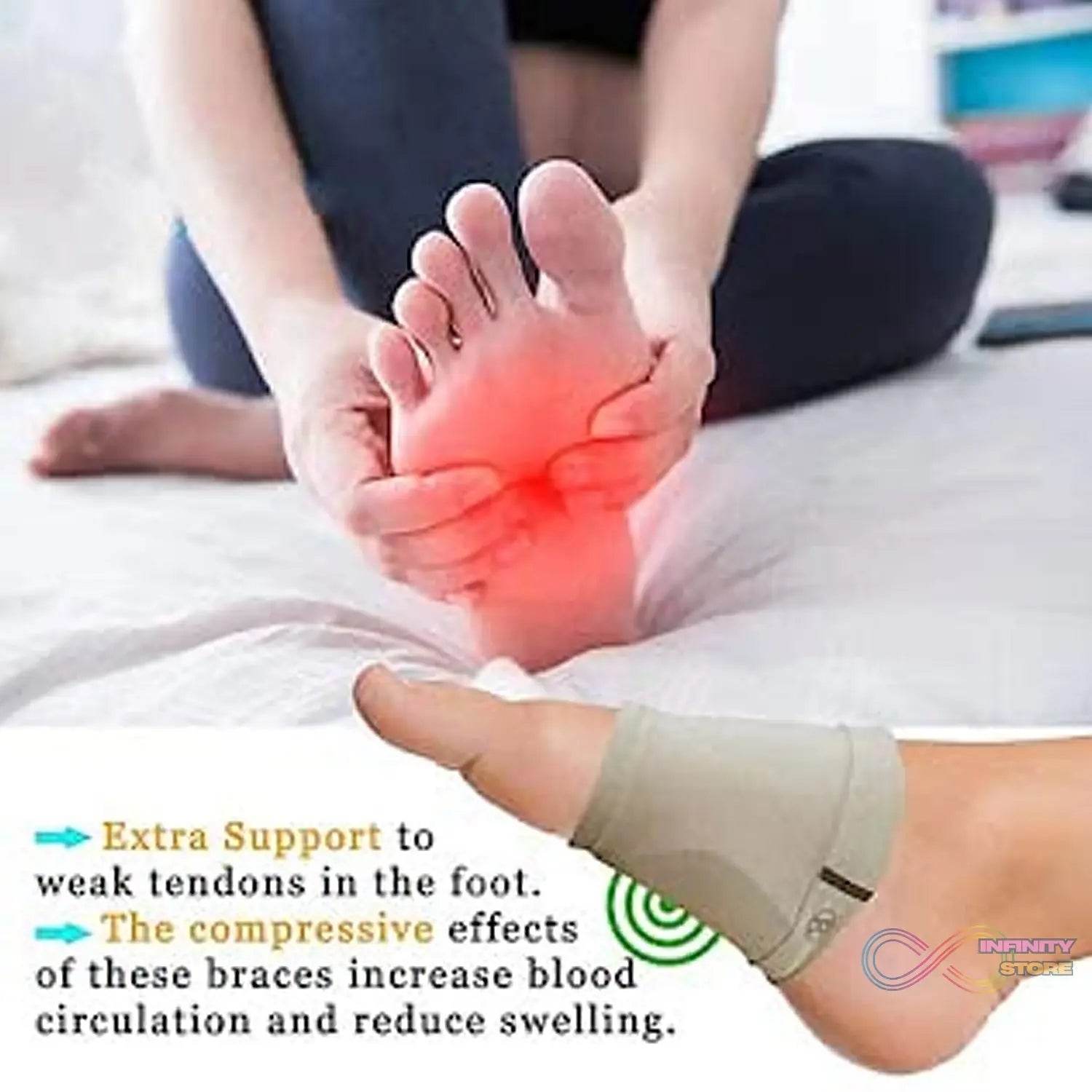 Foot Arch Support for Men & Women | Medial Arch Support for Flat Feet Correction Sleeve with Cushion | Plantar Fasciitis Leg Foot Pain Relief Product | Foot Care for Orthopedic Shoes Slippers, (1 Pair) - infinityexculsivestore.com