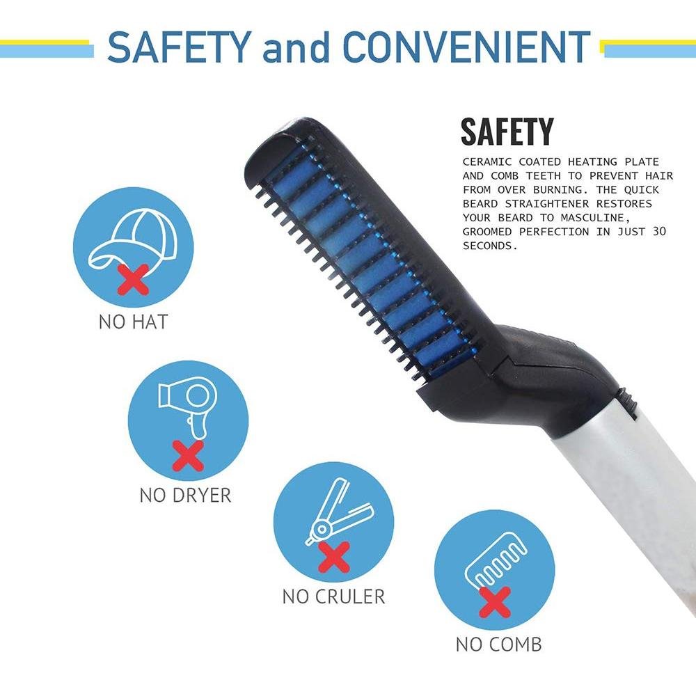 Men's Beard and Hair Curling Straightener (Modelling Comb) - infinityexculsivestore.com