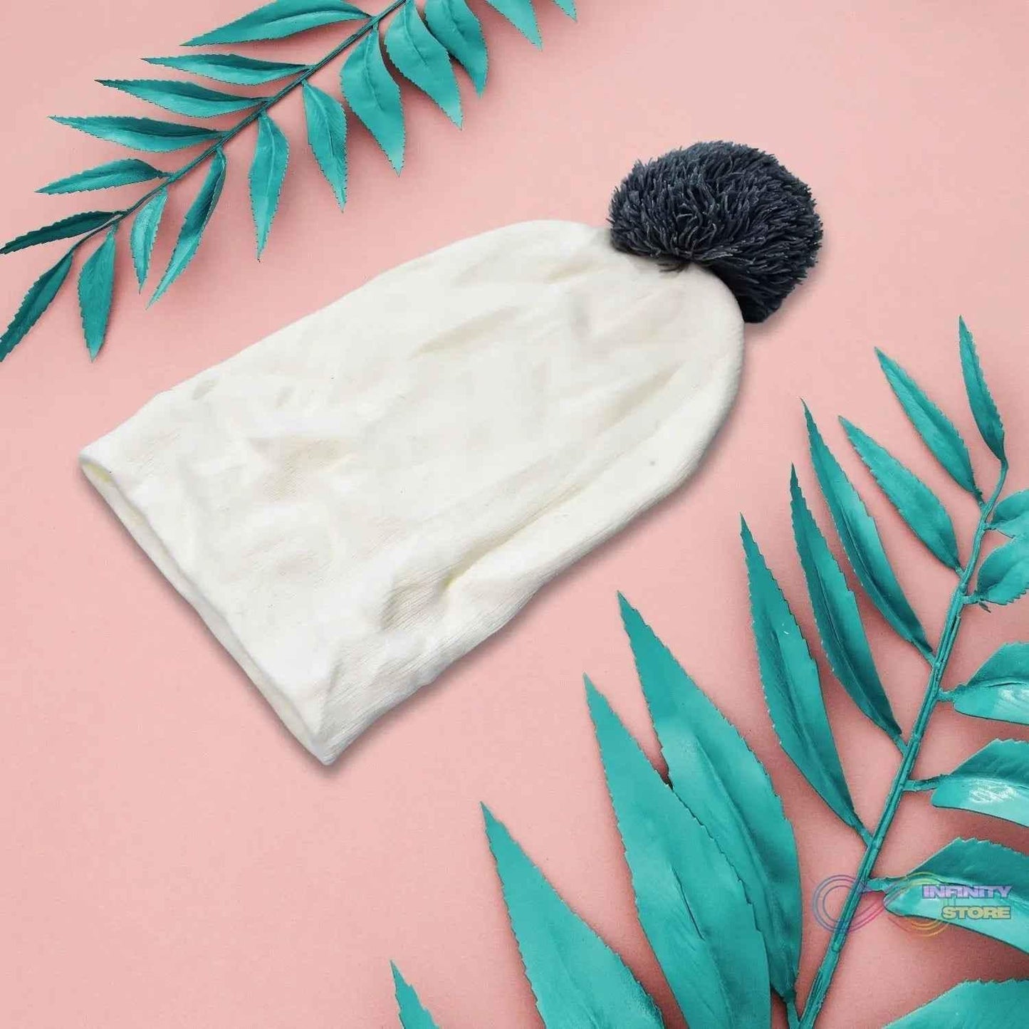 Men's and Women's Skull Slouchy Winter Woolen Knitted Black Inside Fur Beanie Cap. FB - infinityexculsivestore.com