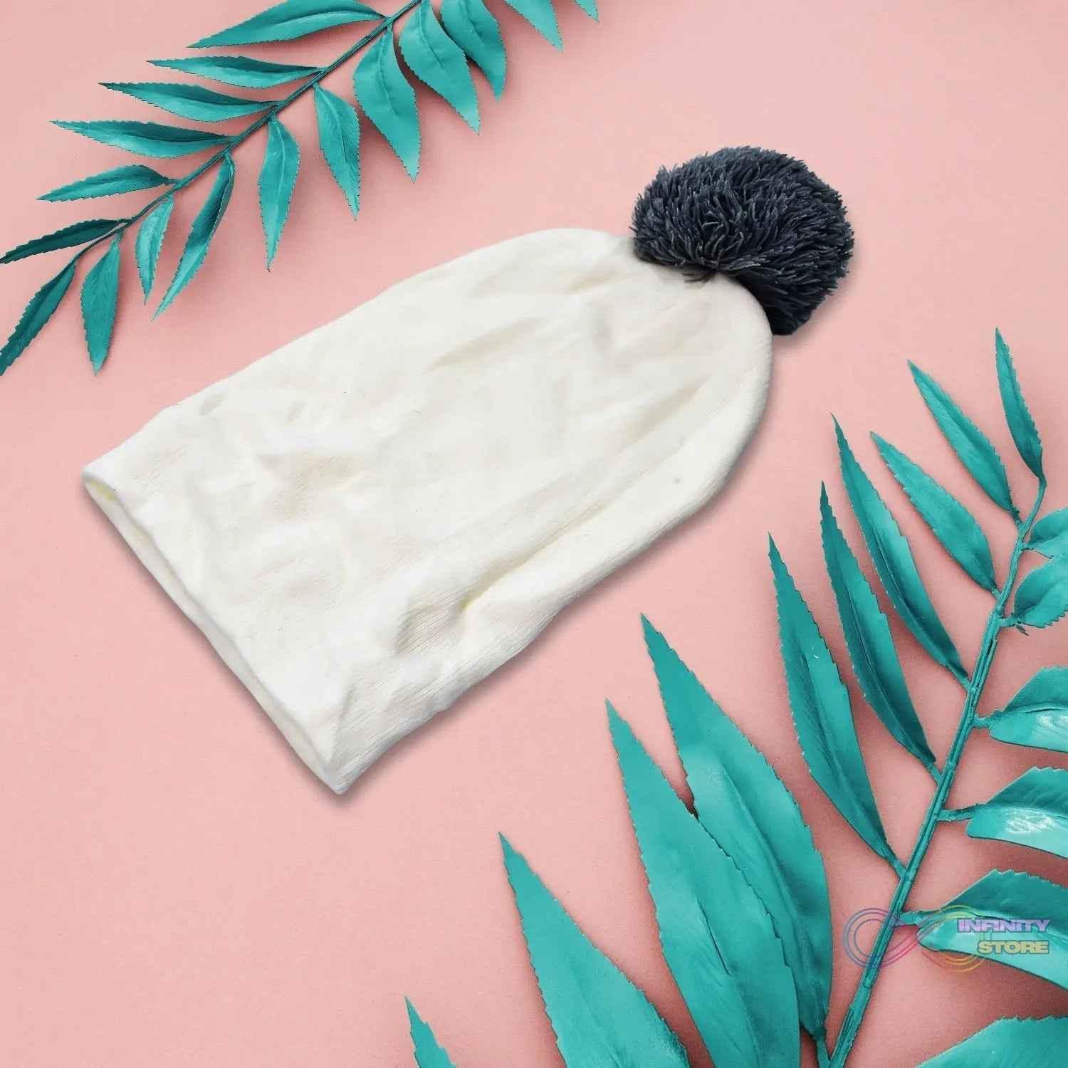 Men's and Women's Skull Slouchy Winter Woolen Knitted Black Inside Fur Beanie Cap. FB - infinityexculsivestore.com