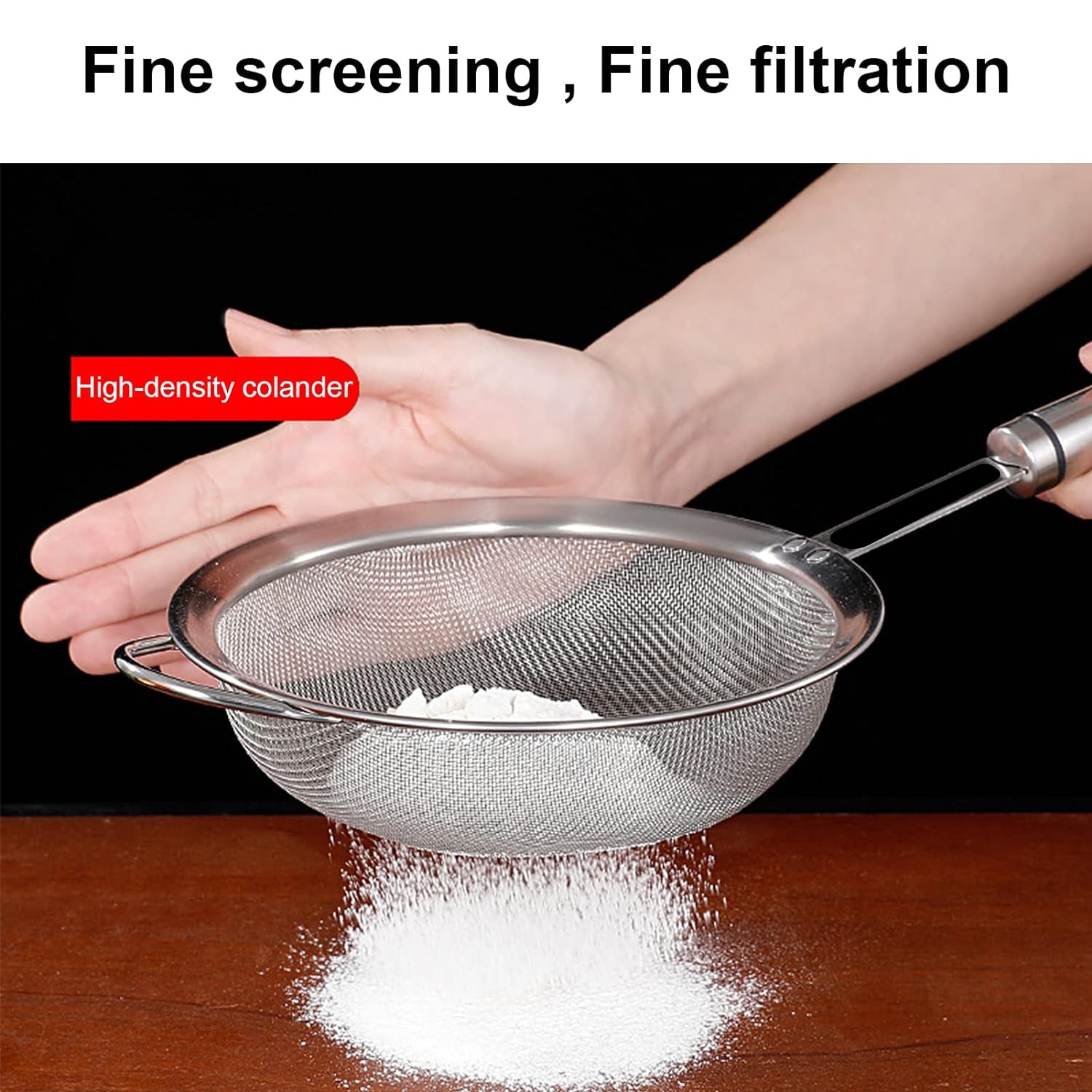 Mesh Sieve Quality Stainless Steel Fine Mesh Strainer with Sturdy Handle and Hook, Ideal for Tea Coffee, Rice, Powder, Fruit Etc Kitchen Food Kitchen Utensil - infinityexculsivestore.com