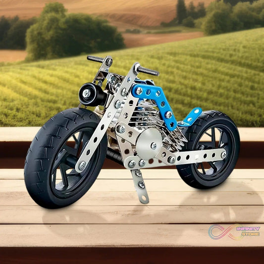 Metal Bike Creative Mechanical Construction Engineering Kit 140 Part of Bike Tool / 1 Set γ - infinityexculsivestore.com