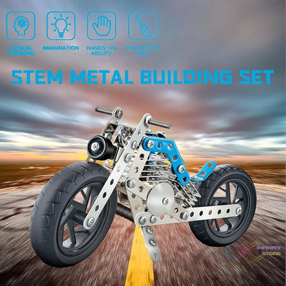 Metal Bike Creative Mechanical Construction Engineering Kit 140 Part of Bike Tool / 1 Set 】 - infinityexculsivestore.com
