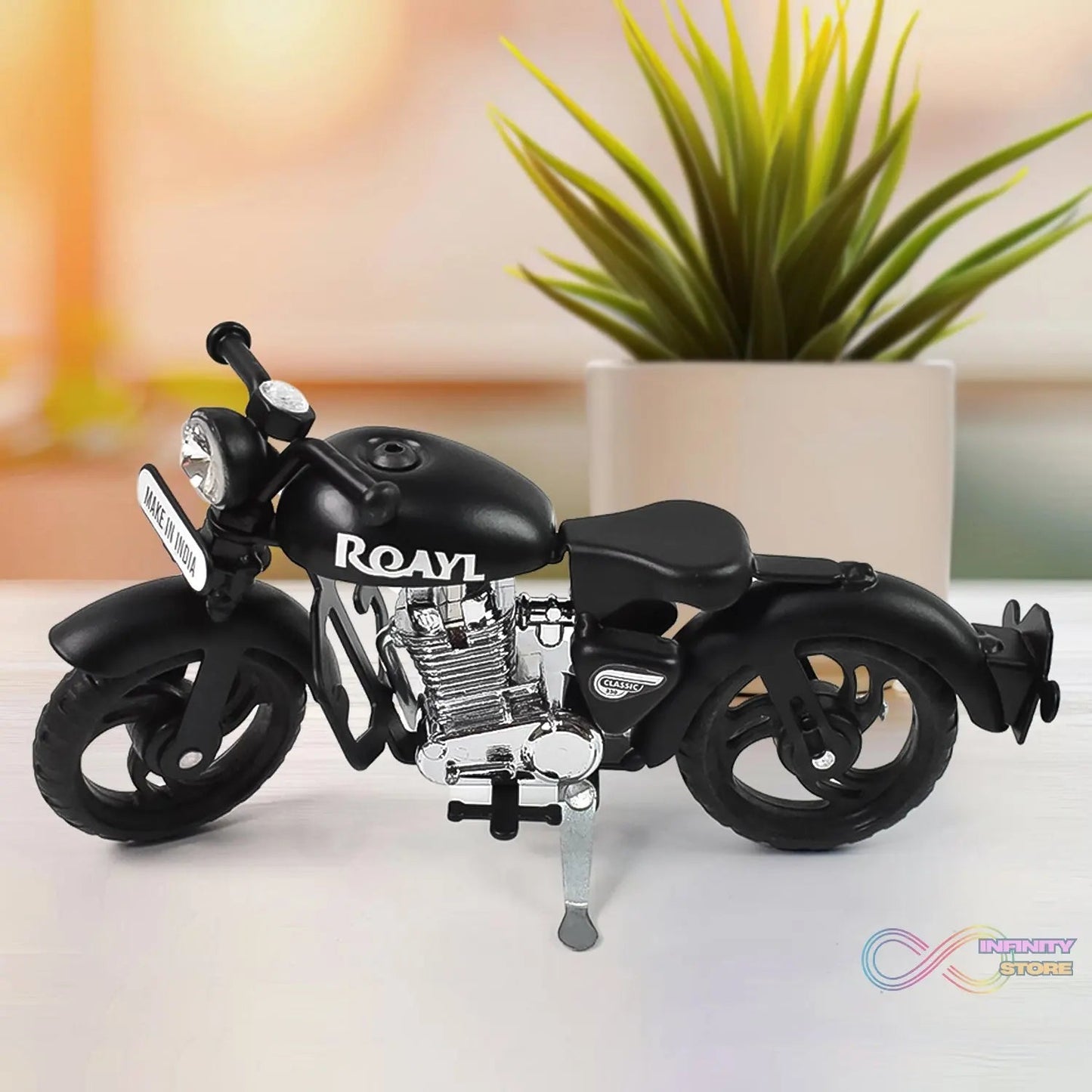 Metal Bullet Bike Toy Model for Kids with Side Stand (1 Pc / Mix Color) - infinityexculsivestore.com
