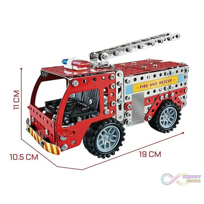 Metal DIY Fire Truck Building Blocks for Kids (Fire Truck / 292pcs of truck tool / 1 Set) - infinityexculsivestore.com