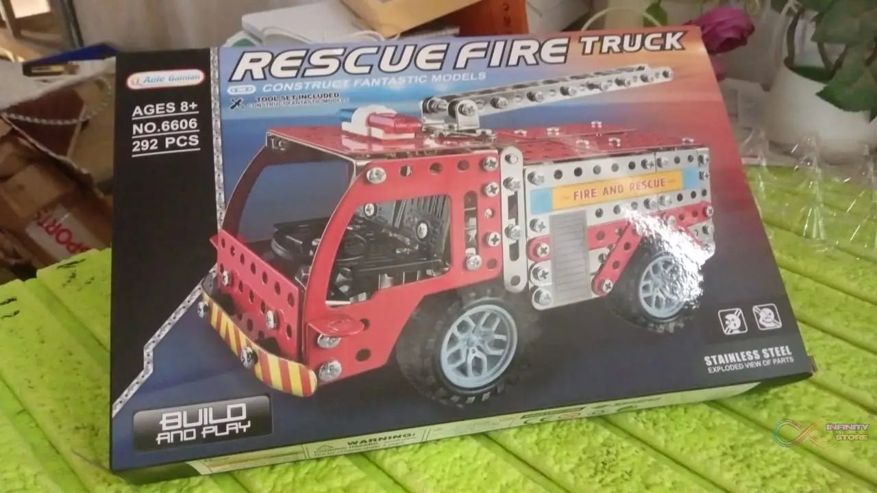 Metal DIY Fire Truck Building Blocks for Kids (Fire Truck / 292pcs of truck tool / 1 Set) - infinityexculsivestore.com