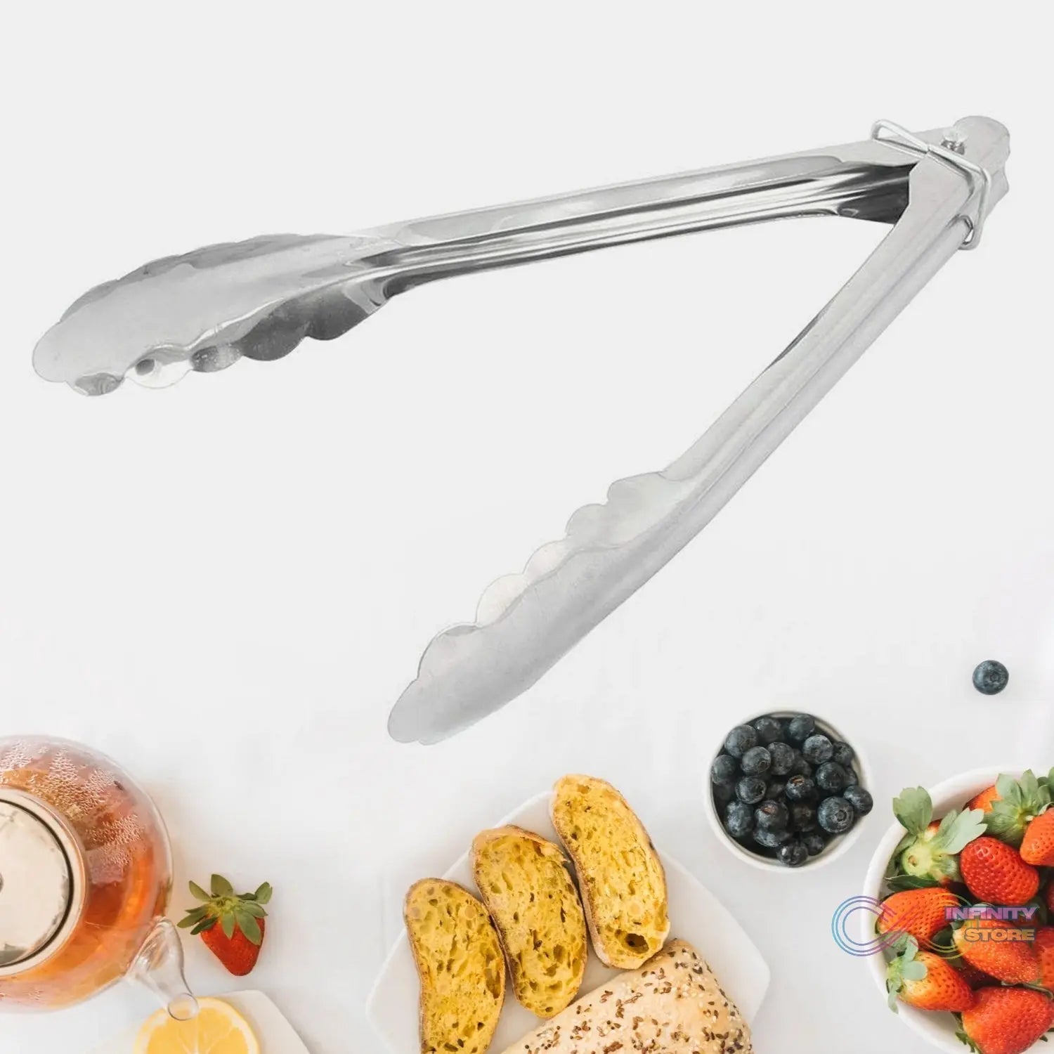 Metal Household Kitchen Salad Dessert Buffet Food Tong Clamp Clip (1 Pc / 17 Cm) - infinityexculsivestore.com