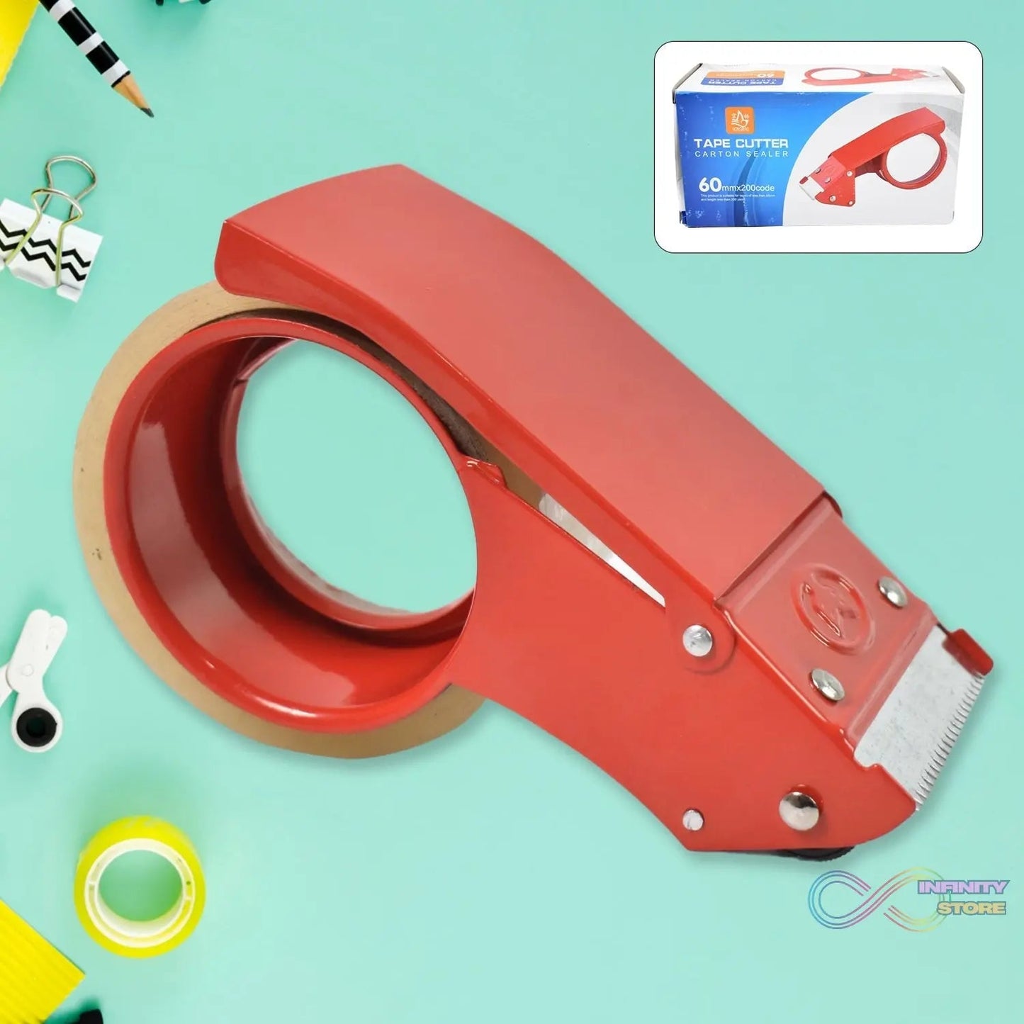 Metal Packing Tape Dispenser Cutter (60 MM / 1 Pc) - infinityexculsivestore.com