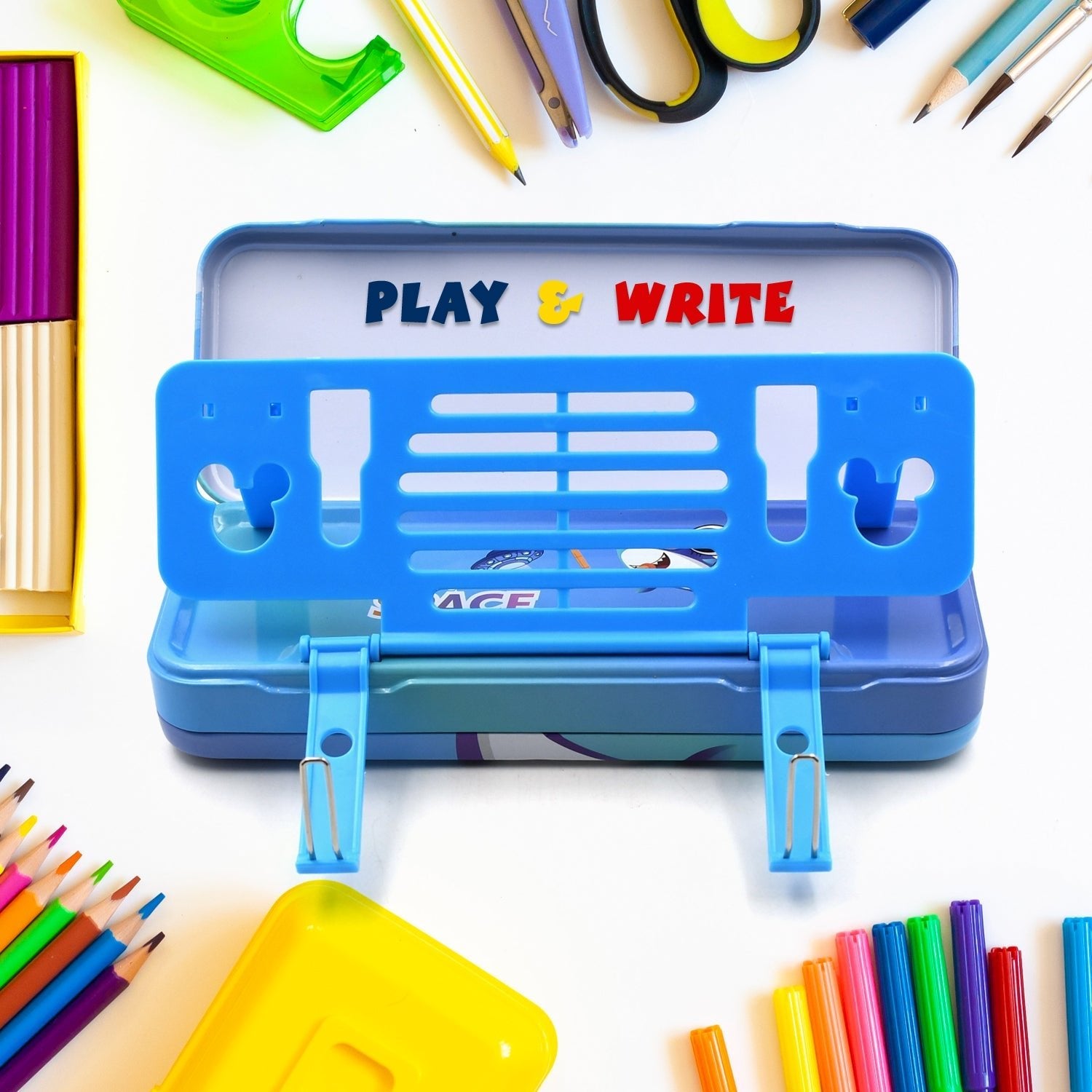 Metal Pencil Box, Pencil Case Double Compartment for Kids Stationery Compass Box, Stationery Gift for School Kids Compass, Pencil Box, Birthday Return Gift for Kids - infinityexculsivestore.com