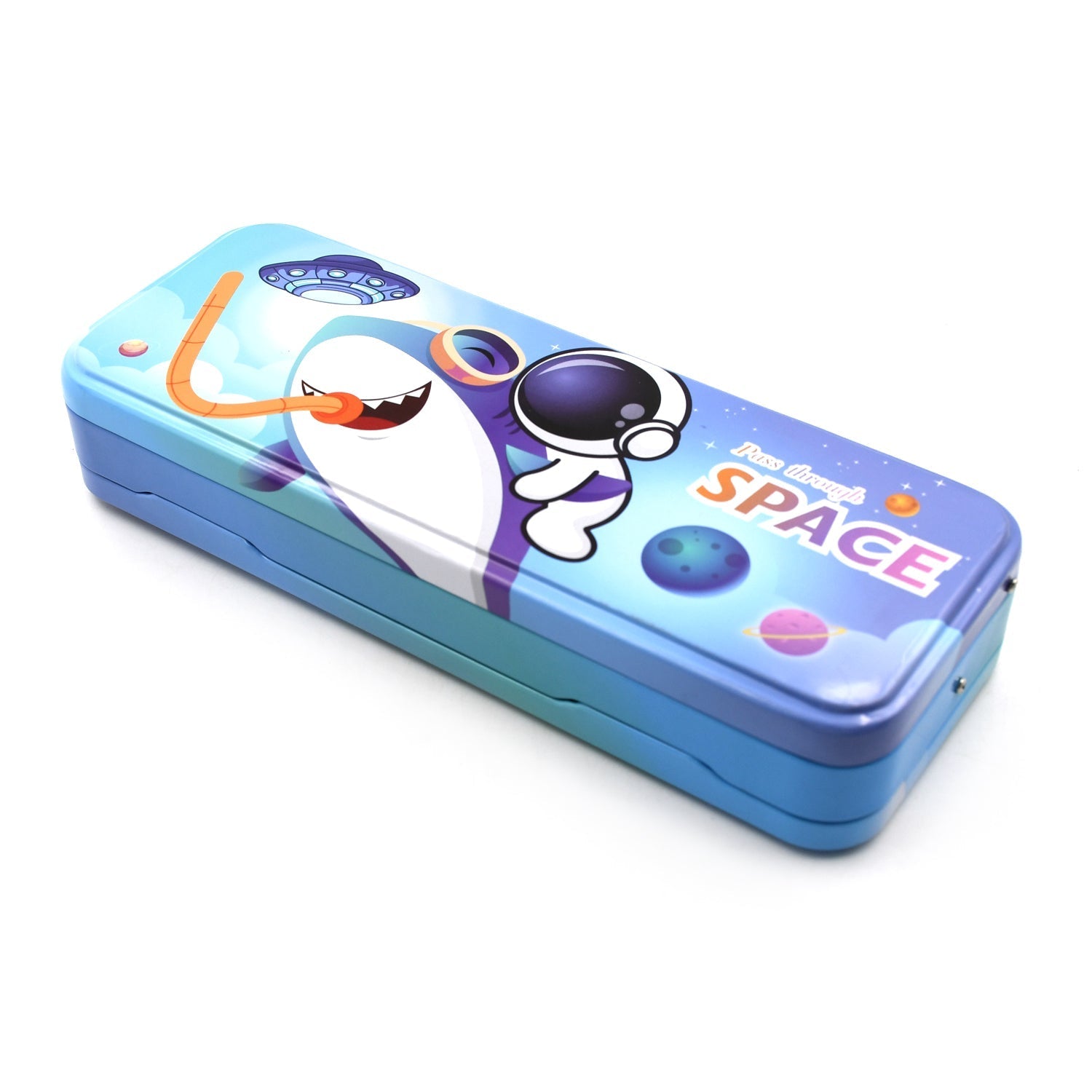 Metal Pencil Box, Pencil Case Double Compartment for Kids Stationery Compass Box, Stationery Gift for School Kids Compass, Pencil Box, Birthday Return Gift for Kids - infinityexculsivestore.com