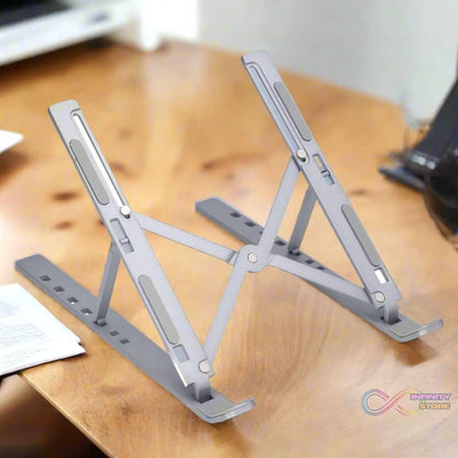 Metal Portable Laptop Stand, with 7 Adjustable Angles (1 Pc) - infinityexculsivestore.com