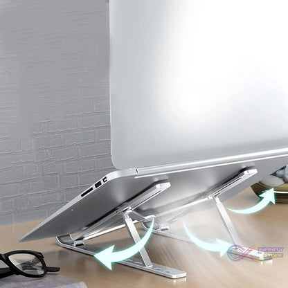 Metal Portable Laptop Stand, with 7 Adjustable Angles (1 Pc) - infinityexculsivestore.com