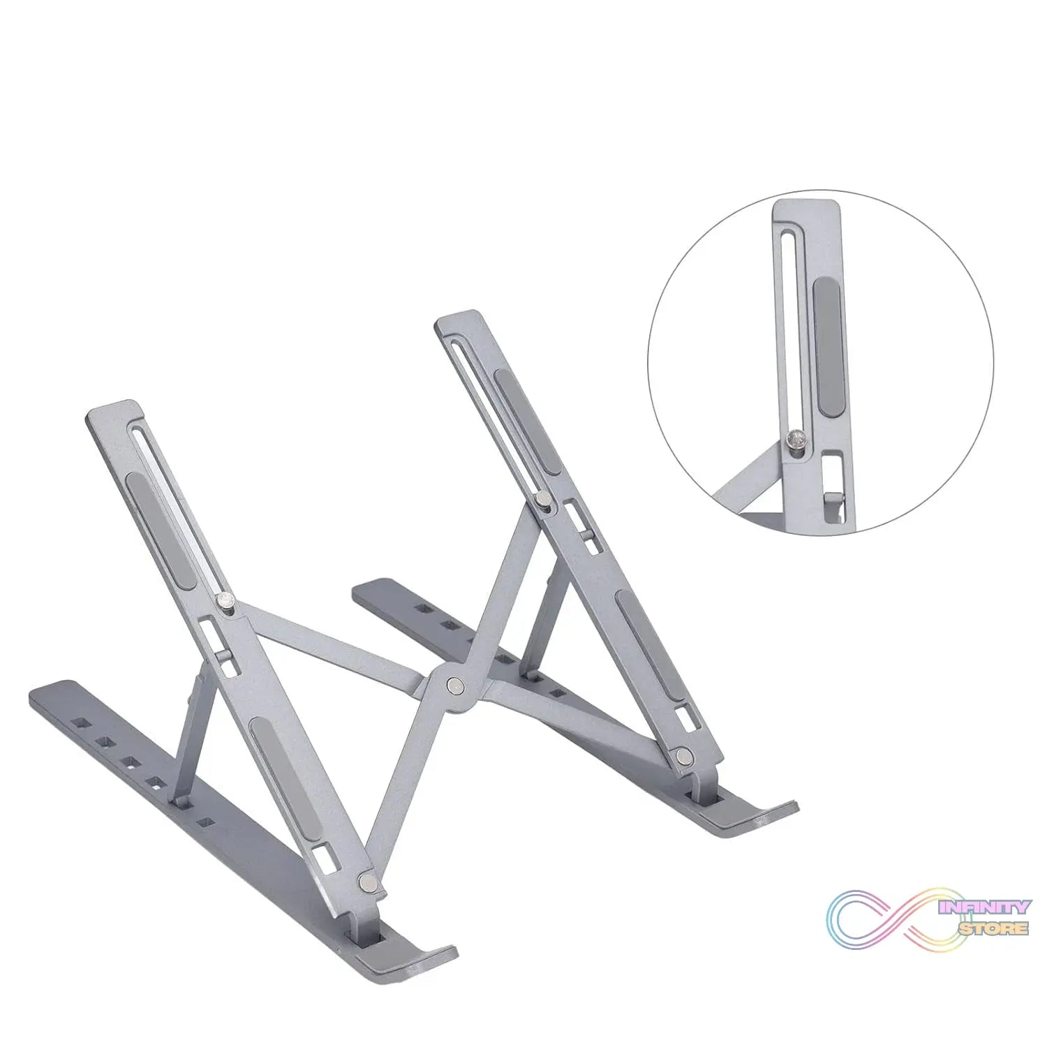Metal Portable Laptop Stand, with 7 Adjustable Angles (1 Pc) - infinityexculsivestore.com