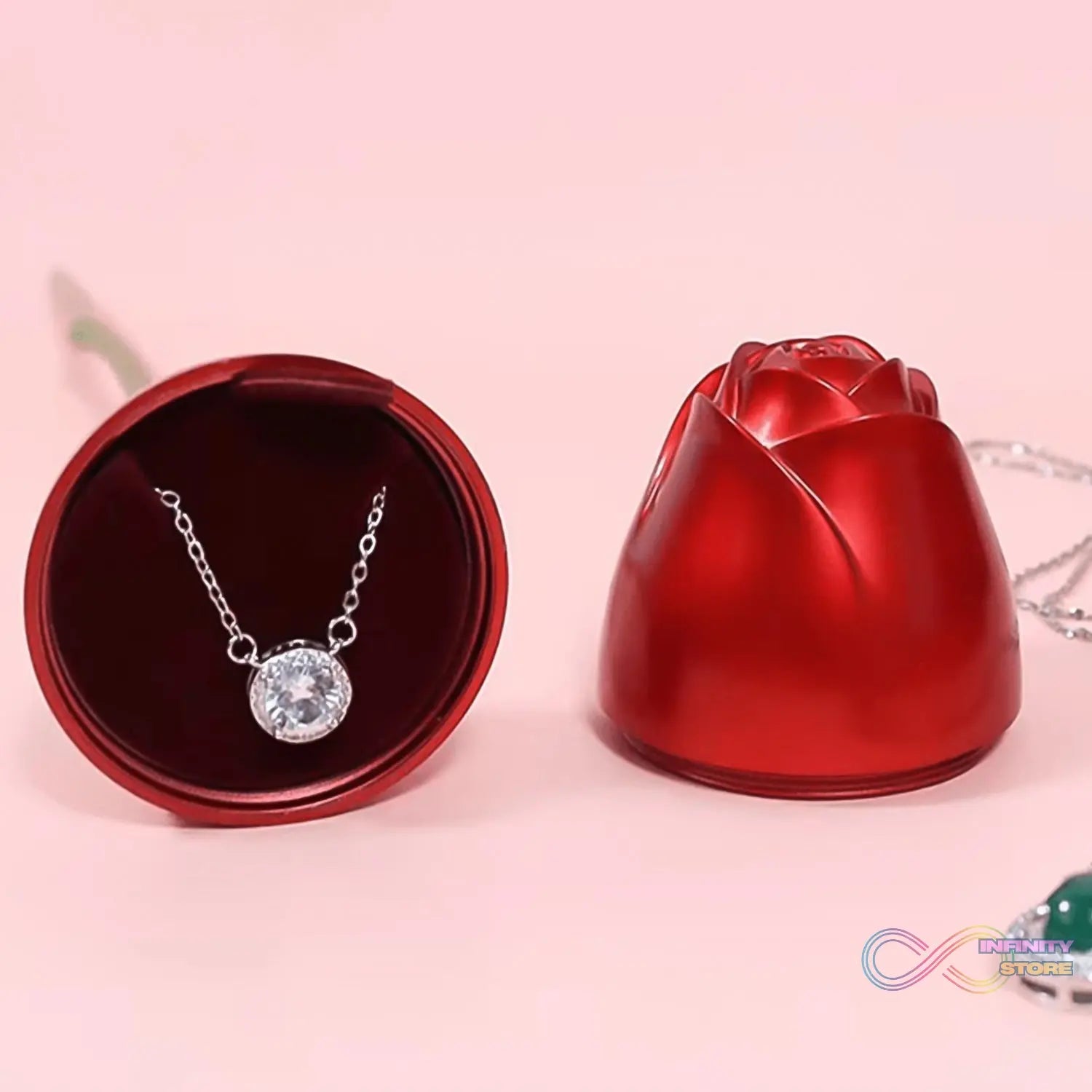 Metal Red Rose Couple Jewelry Box - Fancy Jewelry Box (1 Pc) - infinityexculsivestore.com