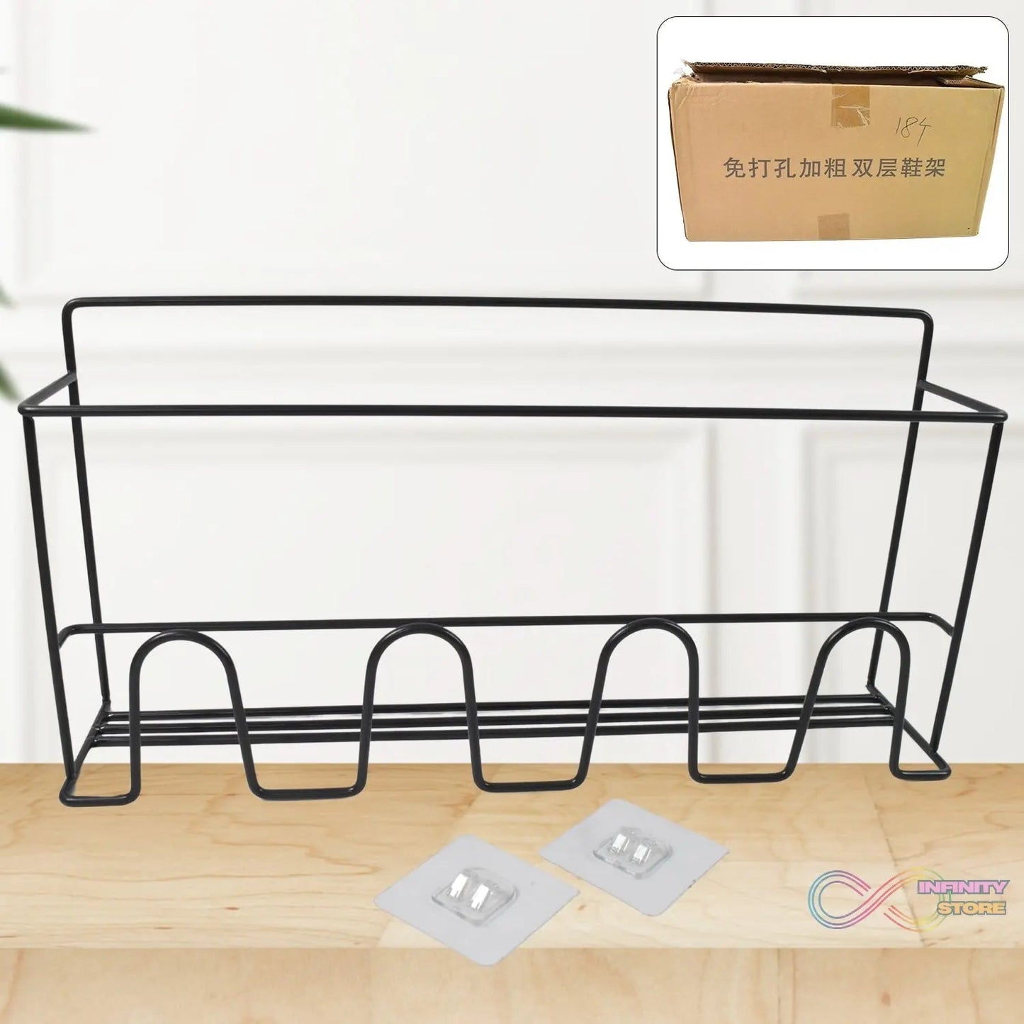 Metal Self Adhesive Multipurpose Kitchen Accessories Organizer Rack Wall (1 Pc) - infinityexculsivestore.com