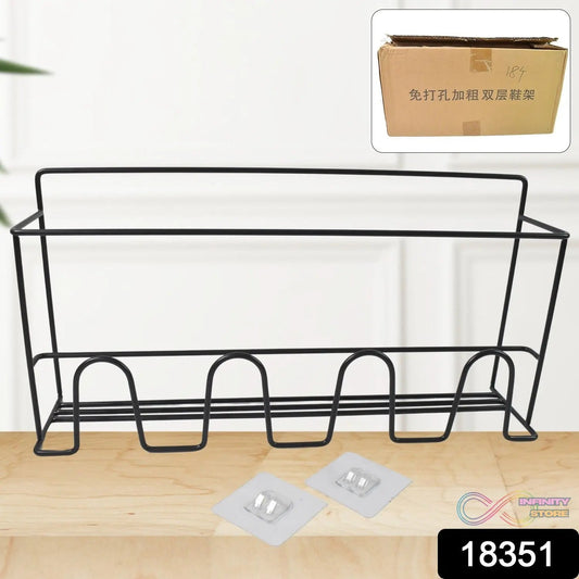 Metal Self Adhesive Multipurpose Kitchen Accessories Organizer Rack Wall (1 Pc) - infinityexculsivestore.com