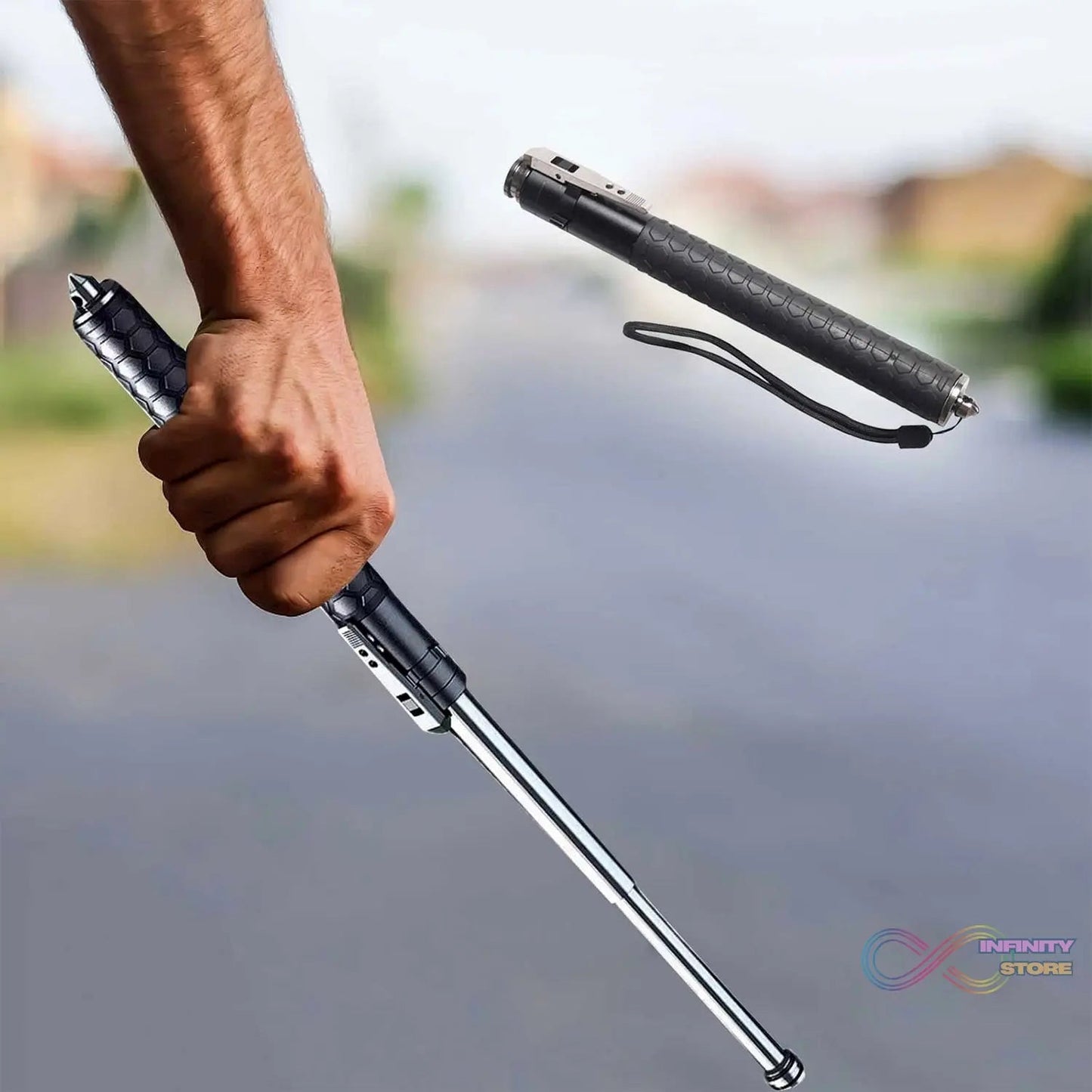 Metal Stick Safety Survival Emergency Outdoor Safety Protection Rod (65 Cm) - infinityexculsivestore.com