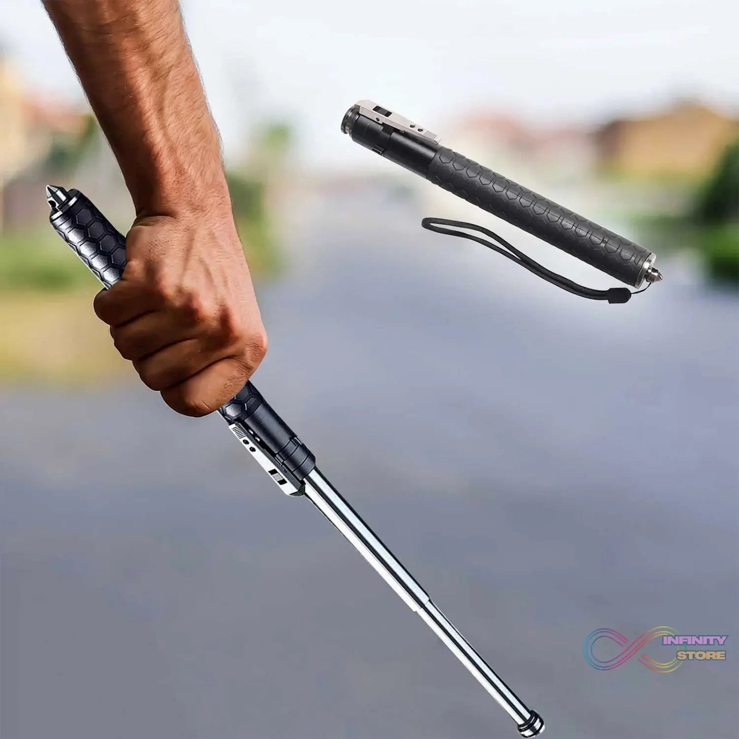 Metal Stick Safety Survival Emergency Outdoor Safety Protection Rod (65 Cm) - infinityexculsivestore.com