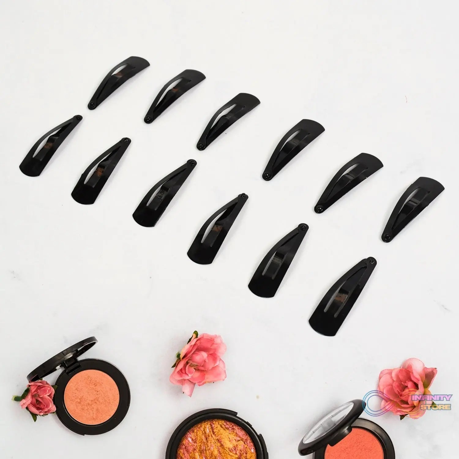 Metal Tik Tak Hair Clips (12 Pcs Set) - infinityexculsivestore.com