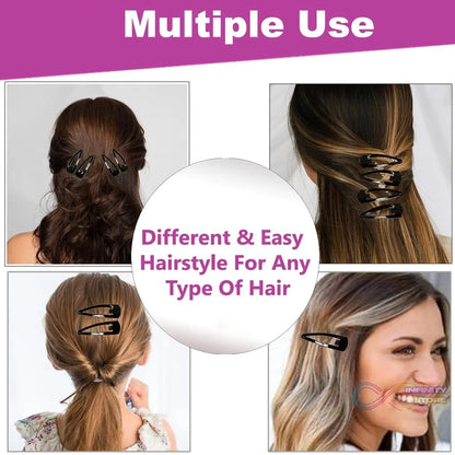 Metal Tik Tak Hair Clips (12 Pcs Set) - infinityexculsivestore.com